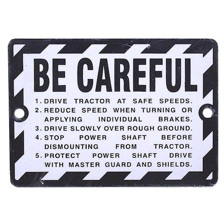 Aftermarket Be Careful Plate MAE30-1474